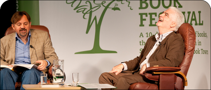 Billy interviewed by fellow Ayrshire man Rab Wilson at the wigton book festival 2008